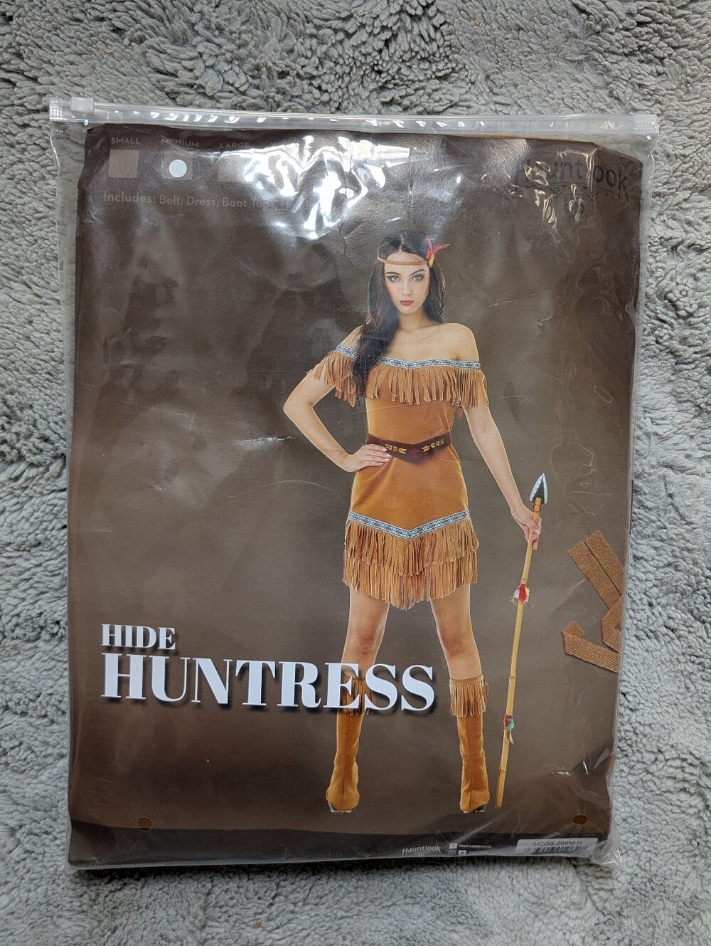 Hauntlook Hide Huntress Costume Dress Halloween Faux Suede Fringe NWOT | Medium